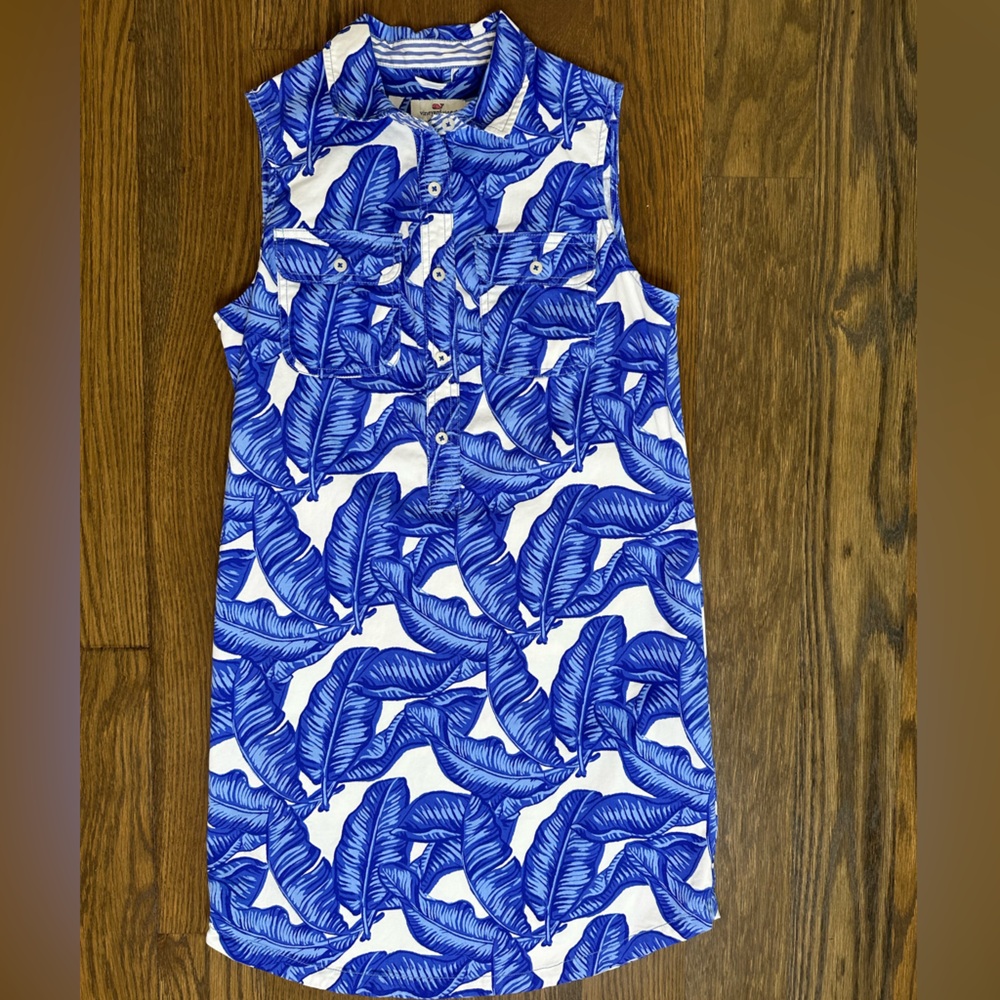 Vineyard Vines Blue and White Polo Collar Sheath Dress